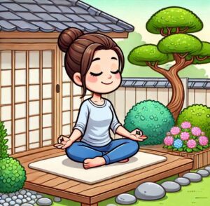 A woman meditating outdoors to practice mindfulness and improve emotional intelligence.