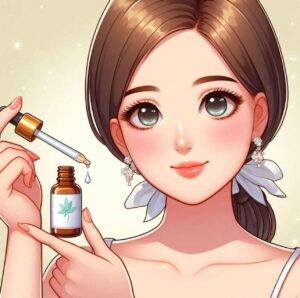 A person applying a calming serum to sensitive skin focuses on reducing redness and irritation.