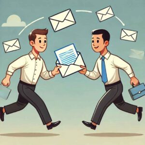 Forwarding emails to delegate tasks for better management.