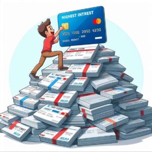 A person focusing on paying off high-interest debt first to reduce financial stress.