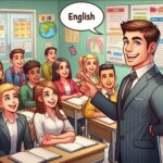 Behavioral Questions: English teacher motivating students with an interactive game in a classroom.