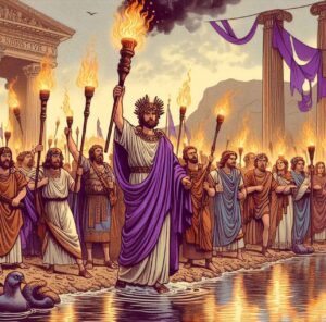 An ancient Roman scene depicting the Februa purification festival.
