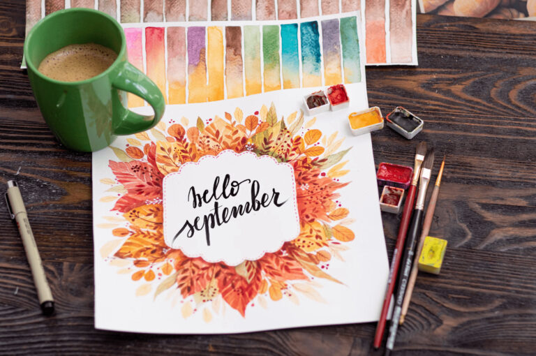 An image on the table with a warm welcoming of hello September