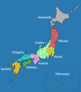 Eight regions of Japan