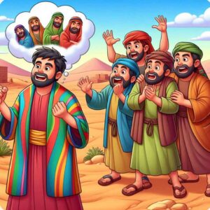 Joseph shares his dream while his brothers look on with jealousy.