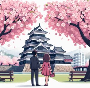 Planning a trip to Japan with Matsumoto Castle in cherry blossom