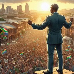 Nelson Mandela symbolizing resilience and unity after years of adversity.