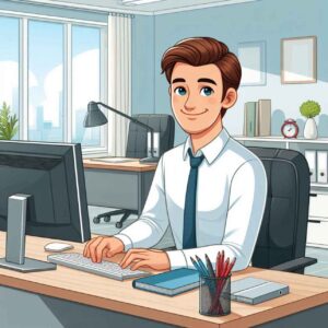 Distraction-free workspace with phone on airplane mode and minimal clutter.