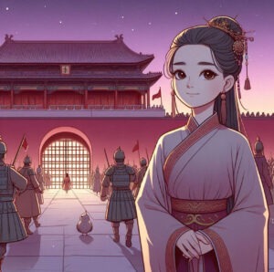 A representation of Li Changge staying behind to protect others, symbolizing self-sacrificial leadership.
