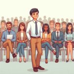 A standout applicant among a group, showing soft skills having a high chance to get hired fast.