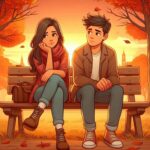 A couple in emotional silence on a bench. A man trying to decode the secret women phrases.